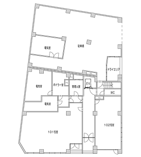 1F 駐車場、エントランス
